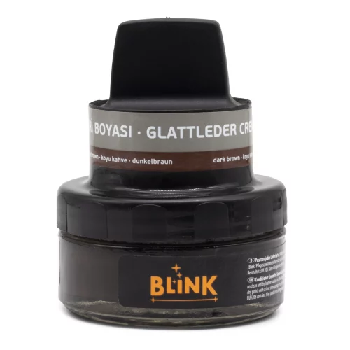 واکس تمیز کننده چرم قهوه ای تیره بلینک مدل BLINK SHOE CREAM DARK BROWN